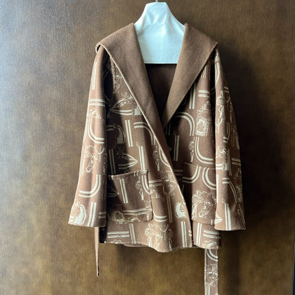 HERMES 25S REVERSIBLE LONG HOODED COAT 046