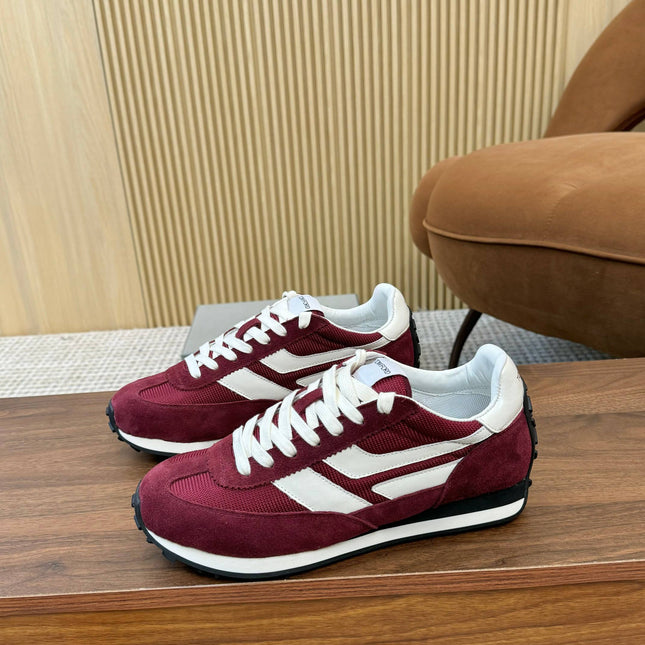 TOM FORD SNEAKERS  IN CHERRY RED MESH AND SUEDE 434240