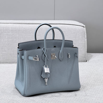 HM 25S BIRKIN 25 CM IN SLATE GRAY TOGO WITH KEY SILVER