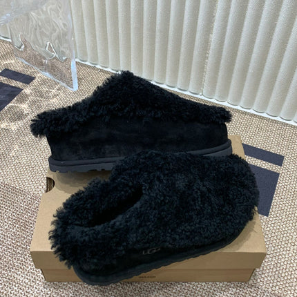 TASMAN MAXI CURLY IN BLACK SUEDE AND SHEARLING