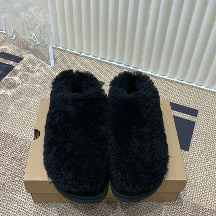 TASMAN MAXI CURLY IN BLACK SUEDE AND SHEARLING