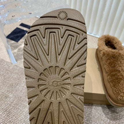 TASMAN MAXI CURLY IN SEPIA BROWN SUEDE AND SHEARLING