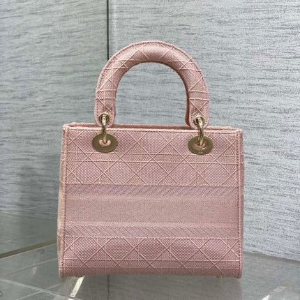 SMALL 24 LADY BAG IN PASTEL PINK CANVAS