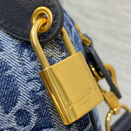 GROOVE 20 BAG IN DENIM BLUE OBLIQUE MONOGRAM JACQUARD