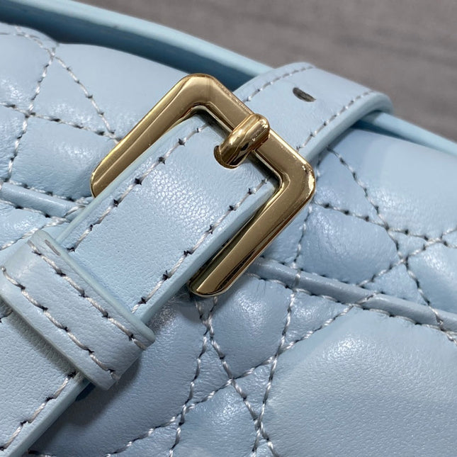 MINI BAG 24 IN LIGHT BLUE PATENT CANNAGE CALFSKIN