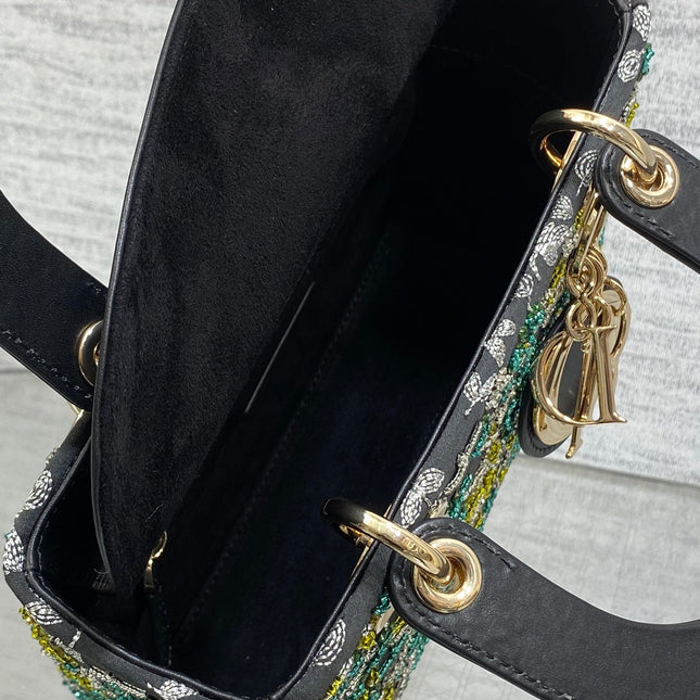 SMALL 20 BAG BLACK LAMBSKIN WITH SHOOTING STAR EMBROIDERY WOMEN 226114