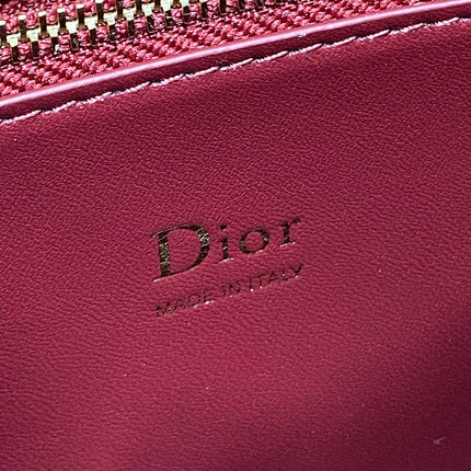 DIOR 26S CIGALE BAG 28 IN BURGUNDY RED SMOOTH CALFSKIN GOLD HARDWARE