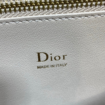 DIOR 26S LARGE CIGALE BAG 33 IN BEIGE TAUPE SMOOTH CALFSKIN GOLD HARDWARE