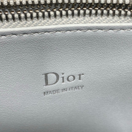 DIOR 26S CIGALE BAG 28 IN LIGHT SILVER GRAY SMOOTH CALFSKIN SILVER HARDWARE