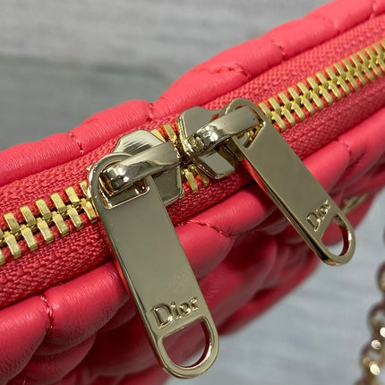 DIOR 26S MILLY-LA-FORET BAG 33 IN DARK RED PUFFY MACROCANNAGE CALFSKIN GOLD HARDWARE
