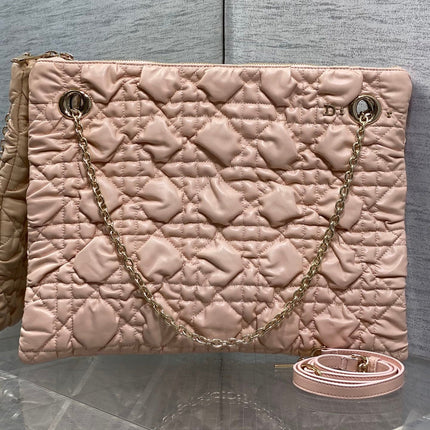 DIOR 26S LARGE MILLY-LA-FORET BAG 38 IN LIGHT PINK PUFFY MACROCANNAGE CALFSKIN