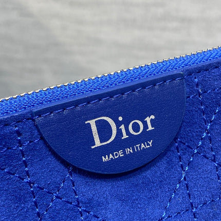 DIOR 26S MEDAILLON BUCKET BAG 34 IN DARK BLUE SUEDE SILVER HARDWARE