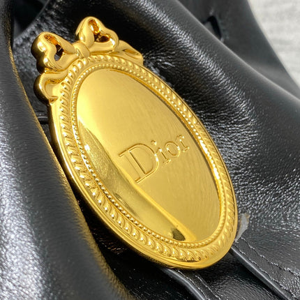 DIOR 26S BUCKET BAG 27 IN BLACK CALFSKIN GOLD HARDWARE