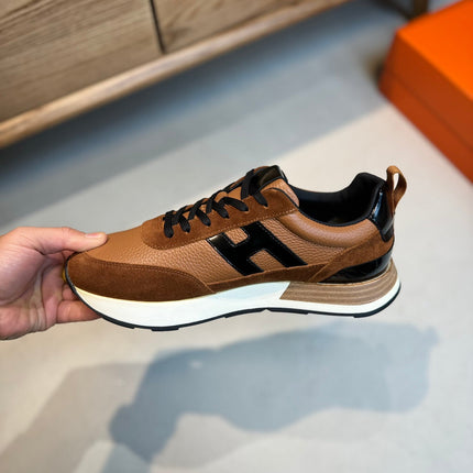 HM INTERACTIVE LACE-UP SNEAKER TAWNY CALFSKIN
