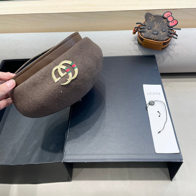 BERET HAT IN WENGE BROWN WOOL 406888