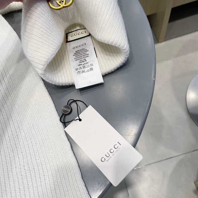 SET SCARF AND HAT IN WHITE CASHMERE 436220