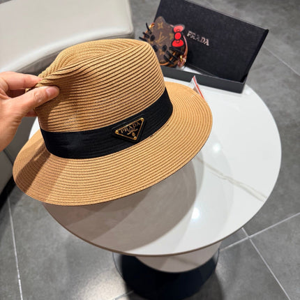 PRADA 26S SMALL-BRIM STRAW HAT 397539