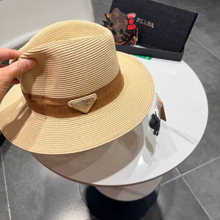 PRADA 26S SMALL-BRIM STRAW HAT 397541