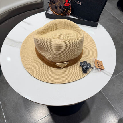 PRADA 26S SMALL-BRIM STRAW HAT 397541