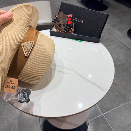 PRADA 26S SMALL-BRIM STRAW HAT 397541