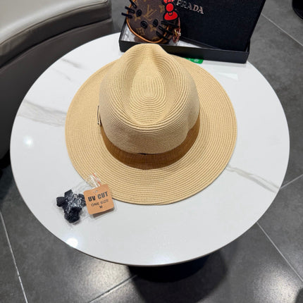 PRADA 26S SMALL-BRIM STRAW HAT 397541