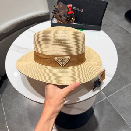 PRADA 26S SMALL-BRIM STRAW HAT 397541