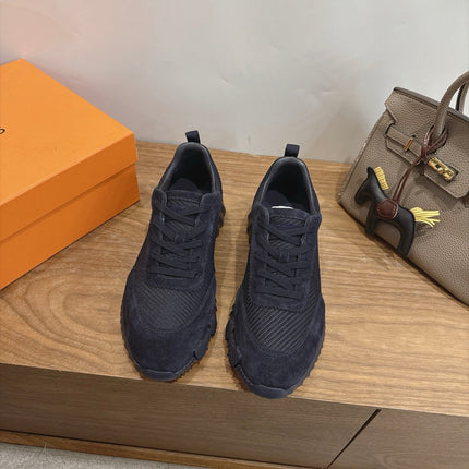 HM 26S BOUNCE SNEAKERS IN BLACK SUEDE AND FABRIC
