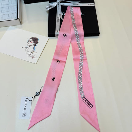 CHANEL 26S TWILLY SCARF 120 IN SILK 440964