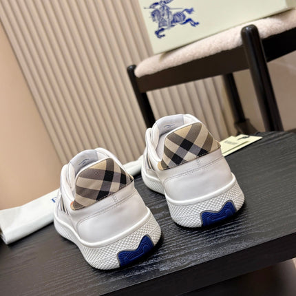 BURBERRY 26S SNEAKERS IN WHITE AND BROWN CALFSKIN