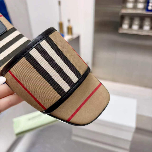 BURBERRY 26S SLIDE SANDAL IN BEIGE CANVAS