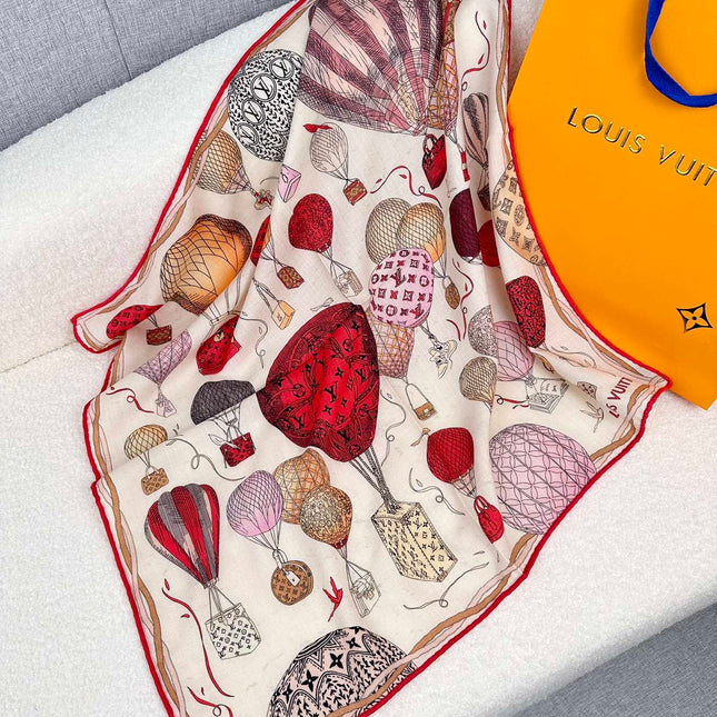 UP AND AWAY 70 CM SQUARE SILK SCARF COLORFUL 399801
