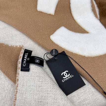SCARF 200 CM IN CIDER BROWN MIX WHITE CASHMERE AND WOOL 399796