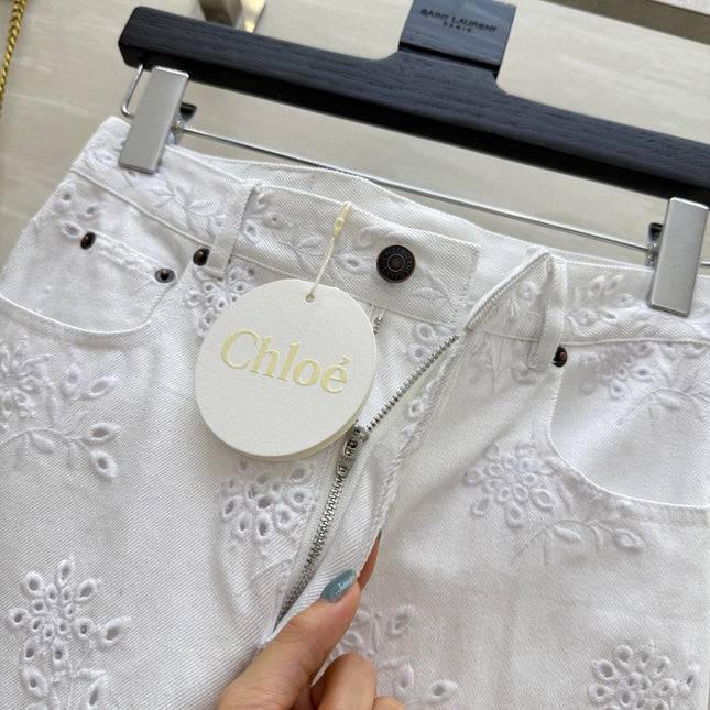 CHLOE 25S WHITE PANTS STYLE 002