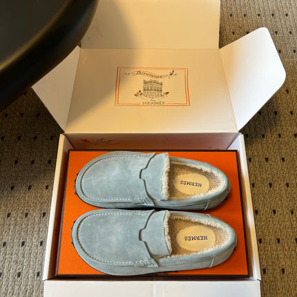 HM 26S DESTIN LOAFERS IN LIGHT BLUE SUEDE