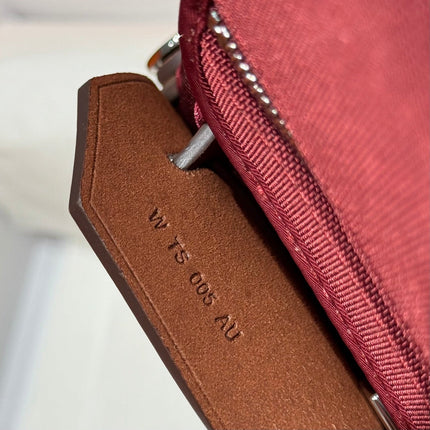 HERMES 25S MINI HERBAG 20 IN PLUM RED CANVAS SILVER HARDWARE