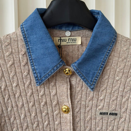 MIUMIU 26S COLLAR KNIT CARDIGAN 1574