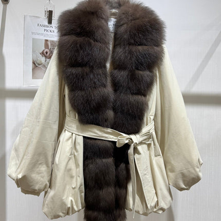 MAXMARA 26S FUR-TRIMMED BELTED JACKET 330