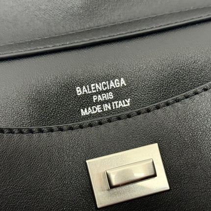 RODEO SMALL BAG 29 IN BLACK SMOOTH CALFSKIN SILVER HARDWARE