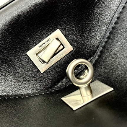 RODEO SMALL BAG 29 IN BLACK SMOOTH CALFSKIN SILVER HARDWARE
