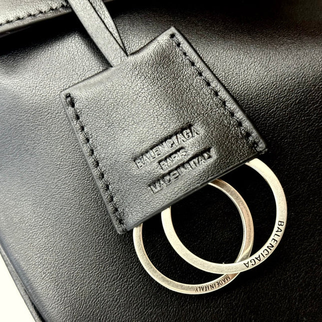 RODEO MEDIUM BAG 35 IN BLACK SMOOTH CALFSKIN SILVER HARDWARE