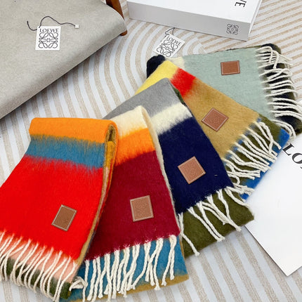 SCARF 185 CM IN COLORFUL GRADIENT WOOL AND MOHAIR 396252