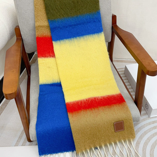 SCARF 185 CM IN COLORFUL GRADIENT WOOL AND MOHAIR 396252