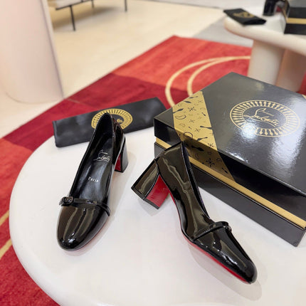 CHRISTIAN LOUBOUTIN 26S PUMPS 55 MM IN BLACK GLOSSY CALFSKIN