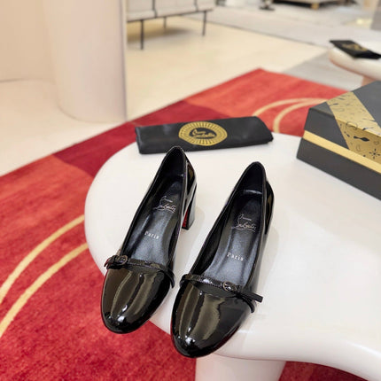 CHRISTIAN LOUBOUTIN 26S PUMPS 55 MM IN BLACK GLOSSY CALFSKIN