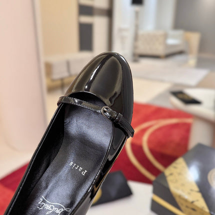 CHRISTIAN LOUBOUTIN 26S PUMPS 55 MM IN BLACK GLOSSY CALFSKIN