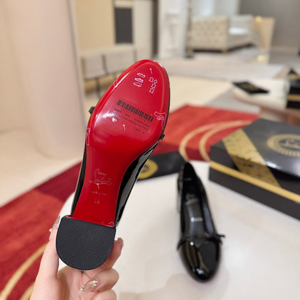 CHRISTIAN LOUBOUTIN 26S PUMPS 55 MM IN BLACK GLOSSY CALFSKIN