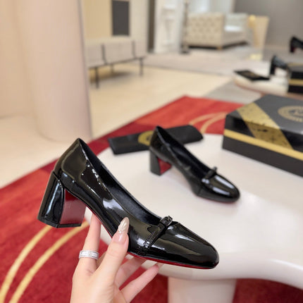 CHRISTIAN LOUBOUTIN 26S PUMPS 55 MM IN BLACK GLOSSY CALFSKIN