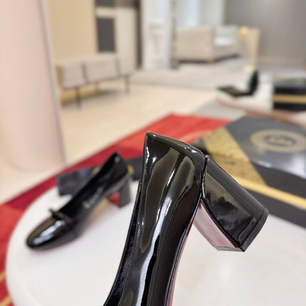 CHRISTIAN LOUBOUTIN 26S PUMPS 55 MM IN BLACK GLOSSY CALFSKIN