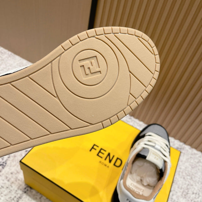 FENDI 25S MATCH SNEAKERS IN BLACK SUEDE MIX WHITE CALFSKIN STYLE 4