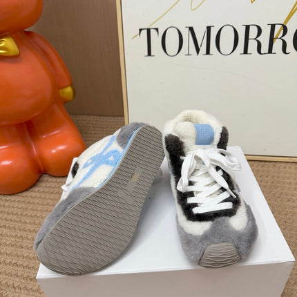 LOEWE 26S LACE UP SNEAKERS IN MULTICOLOR SHEARLING 02